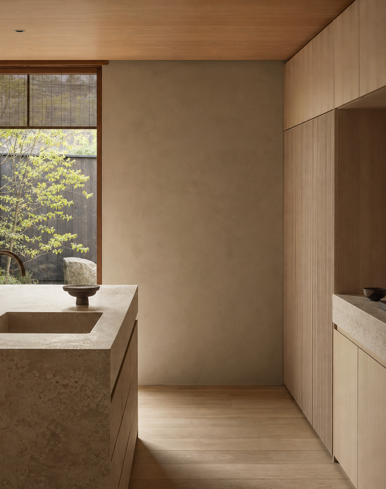 Fadior Riviera Kitchen Suite with Reeded Pantry Lift Bay — interior room context showing cabinet integration