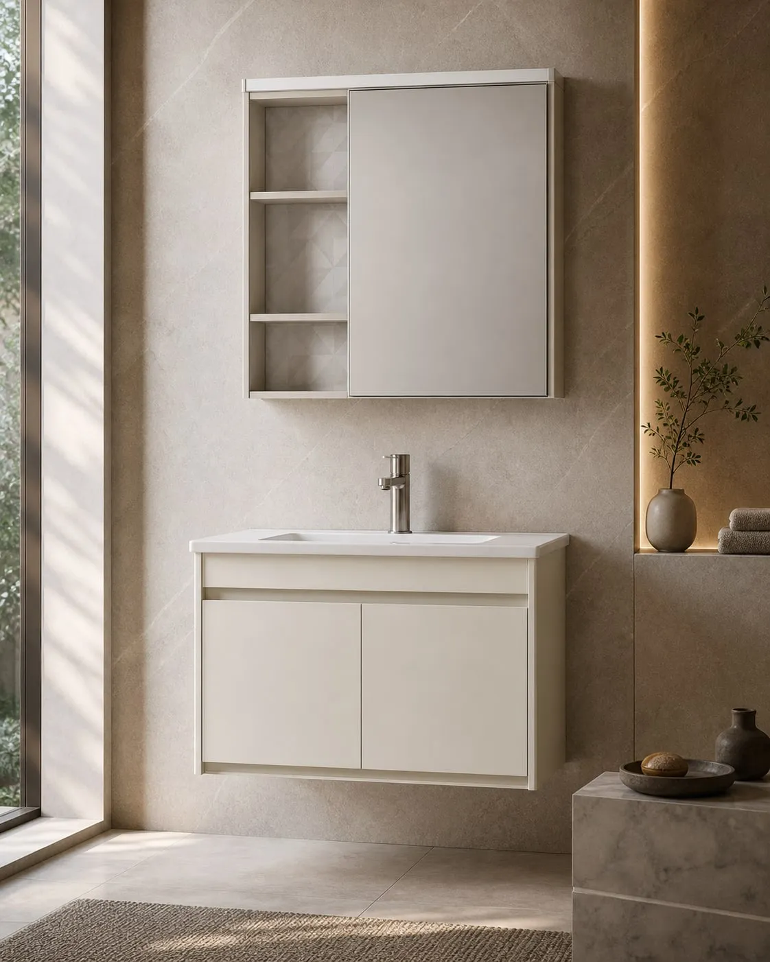 Top-Light Mirror-Cabinet Vanity 800×485×500 mm