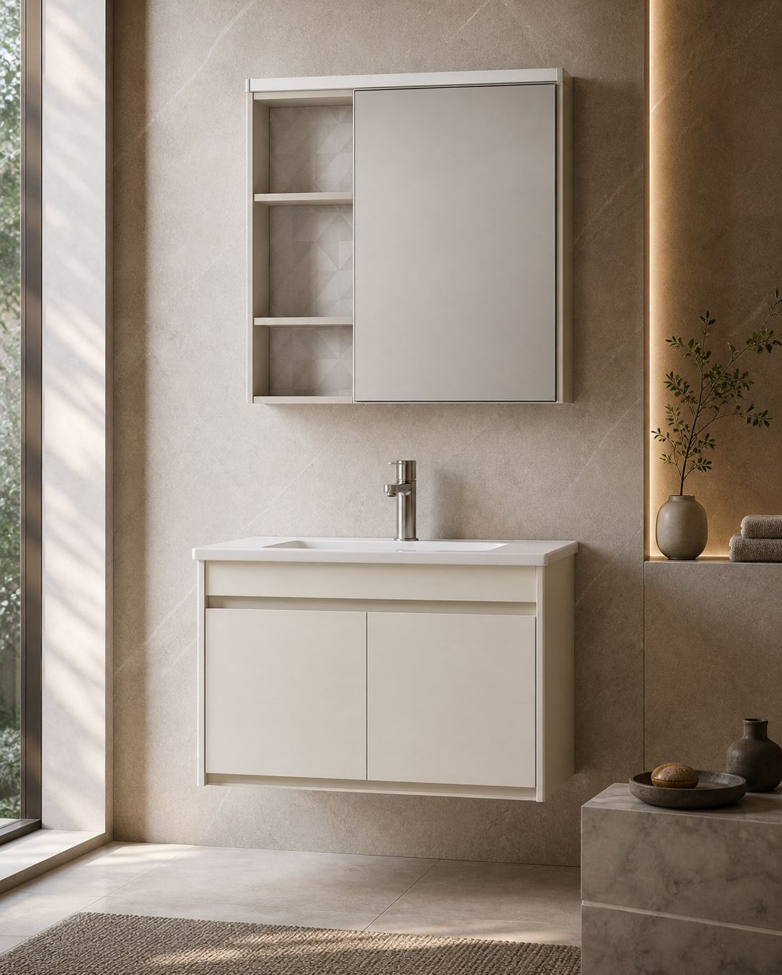 Bathroom Vanity Cabinet styled in a FADIOR HOME interior setting