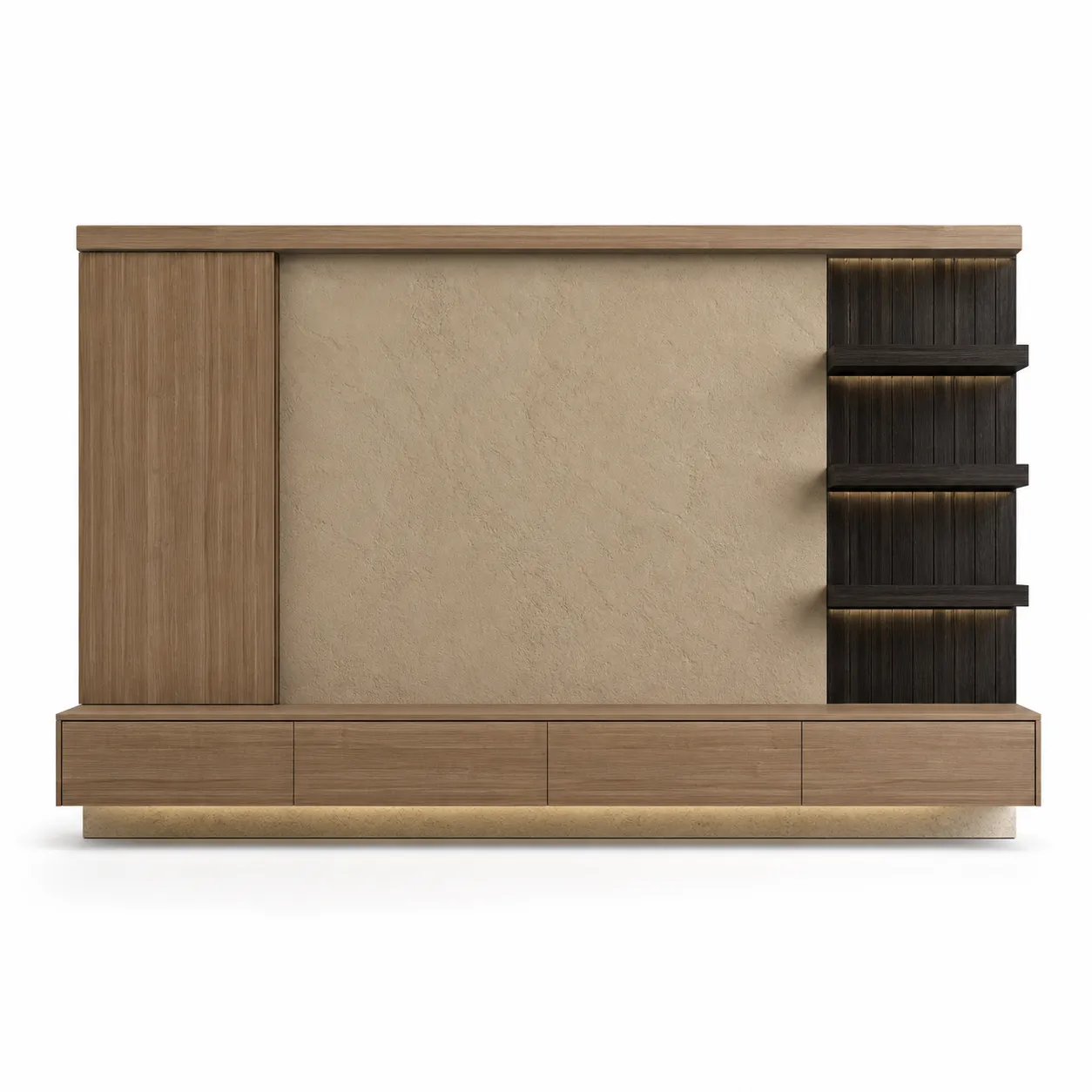 Suite de Sala de Estar Silvan con Mueble Flotante de TV de Madera vista principal