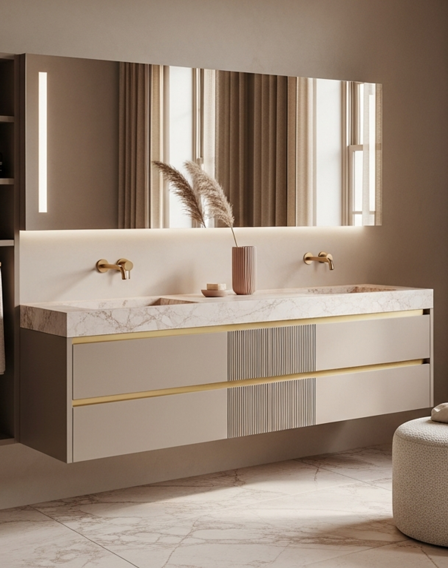 Fadior Acqua Bath and Vanity Suite — lifestyle setting with natural light and residential styling