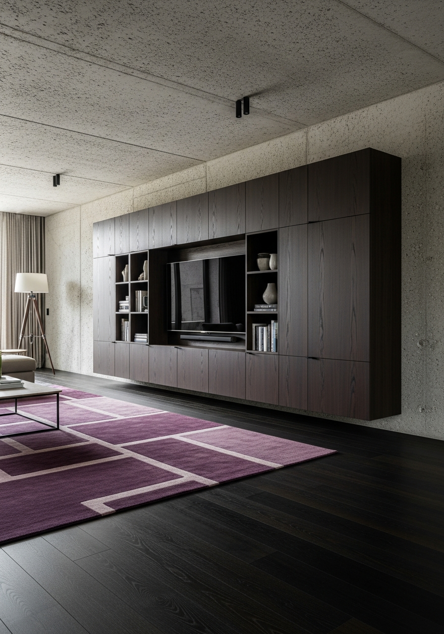 Fadior Essence Media Console — interior room context showing cabinet integration