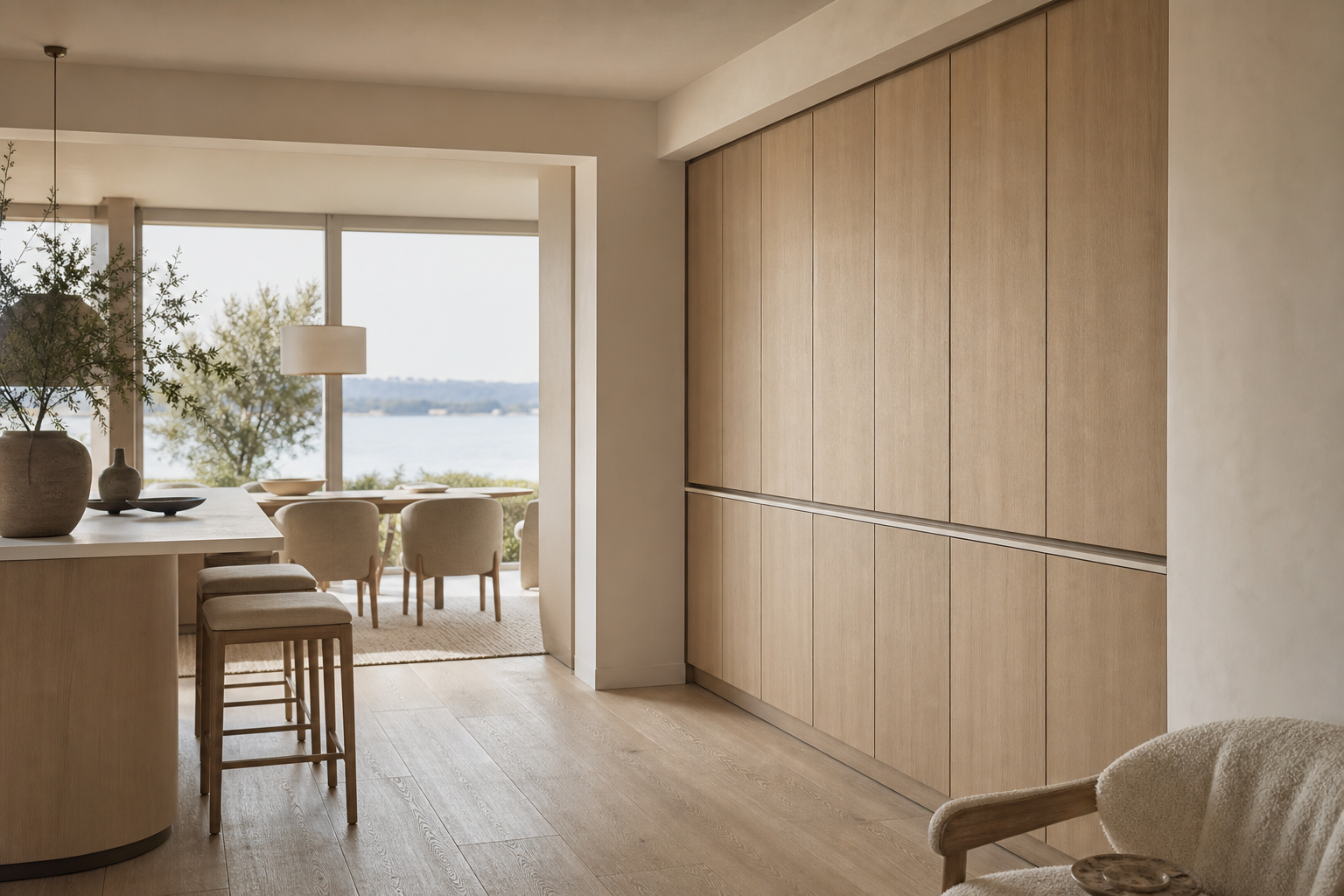 Fadior Grotto Wine Cabinet Suite with Milan Cellar Specification Wall — interior room context showing cabinet integration
