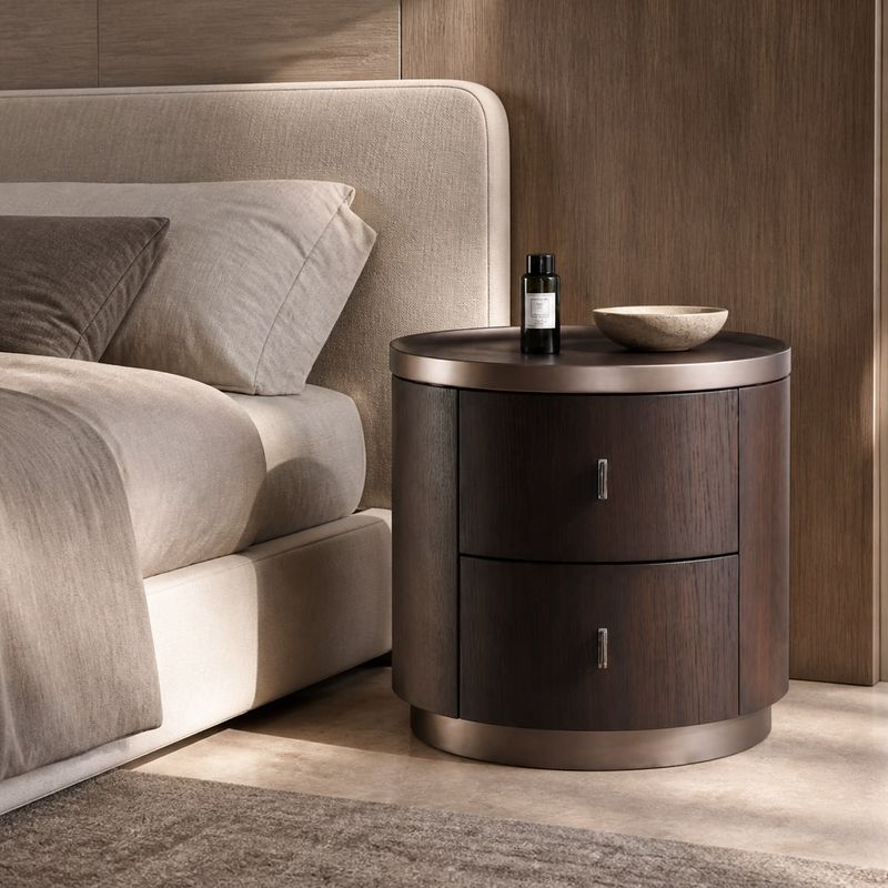 Nightstand (NS-007) styled in a FADIOR HOME interior setting