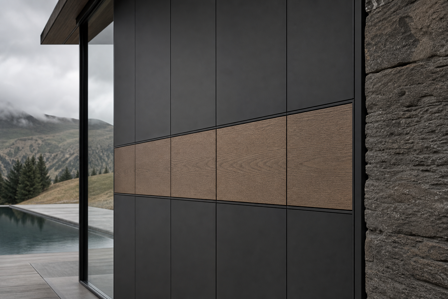 Fadior Radiance Wardrobe Suite with Certified Oak Provenance Bay — close-up of stainless steel finish and hardware detail