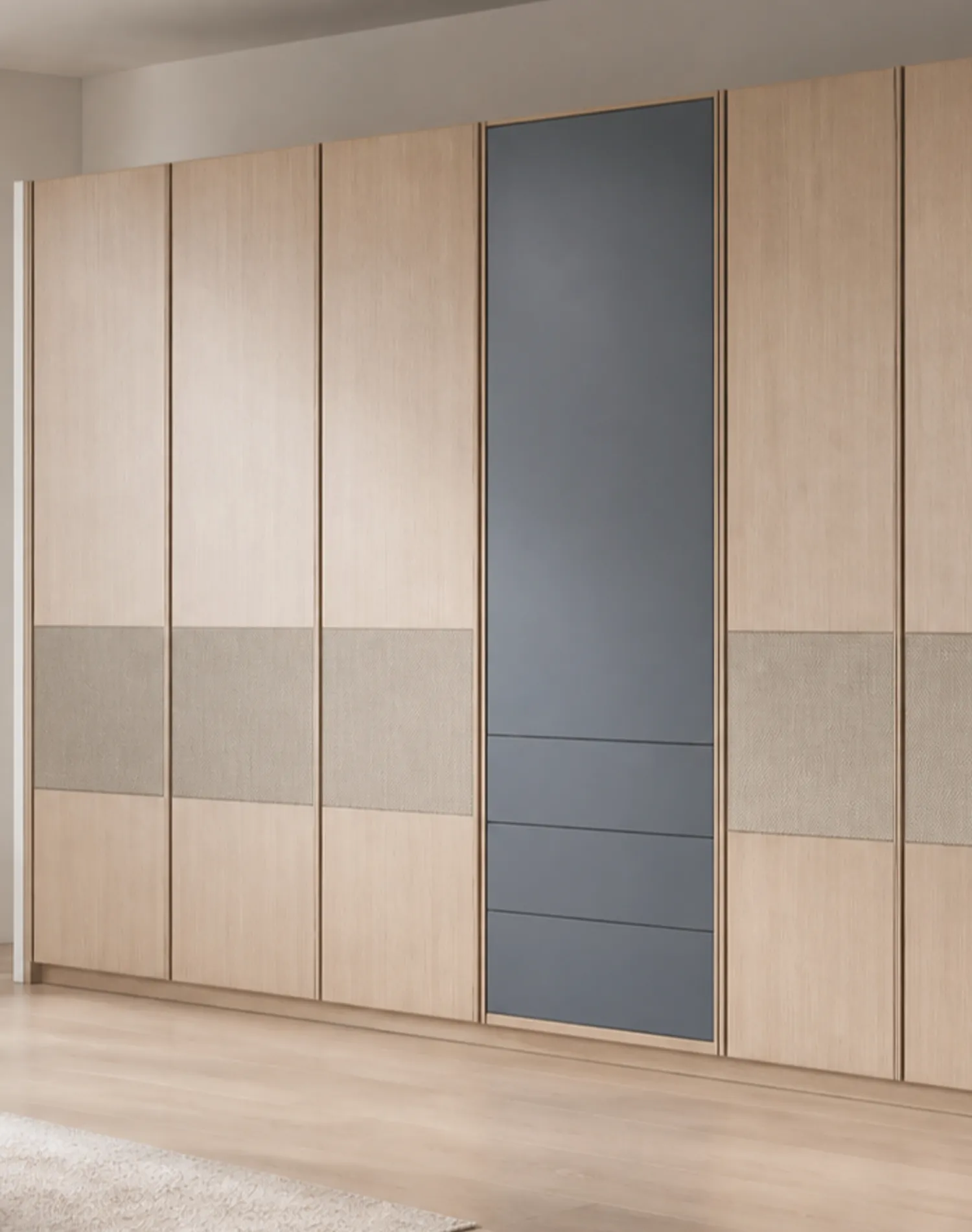 Suite de Armario Onyx con Vestidor Azul Brumoso estudio de adaptación
