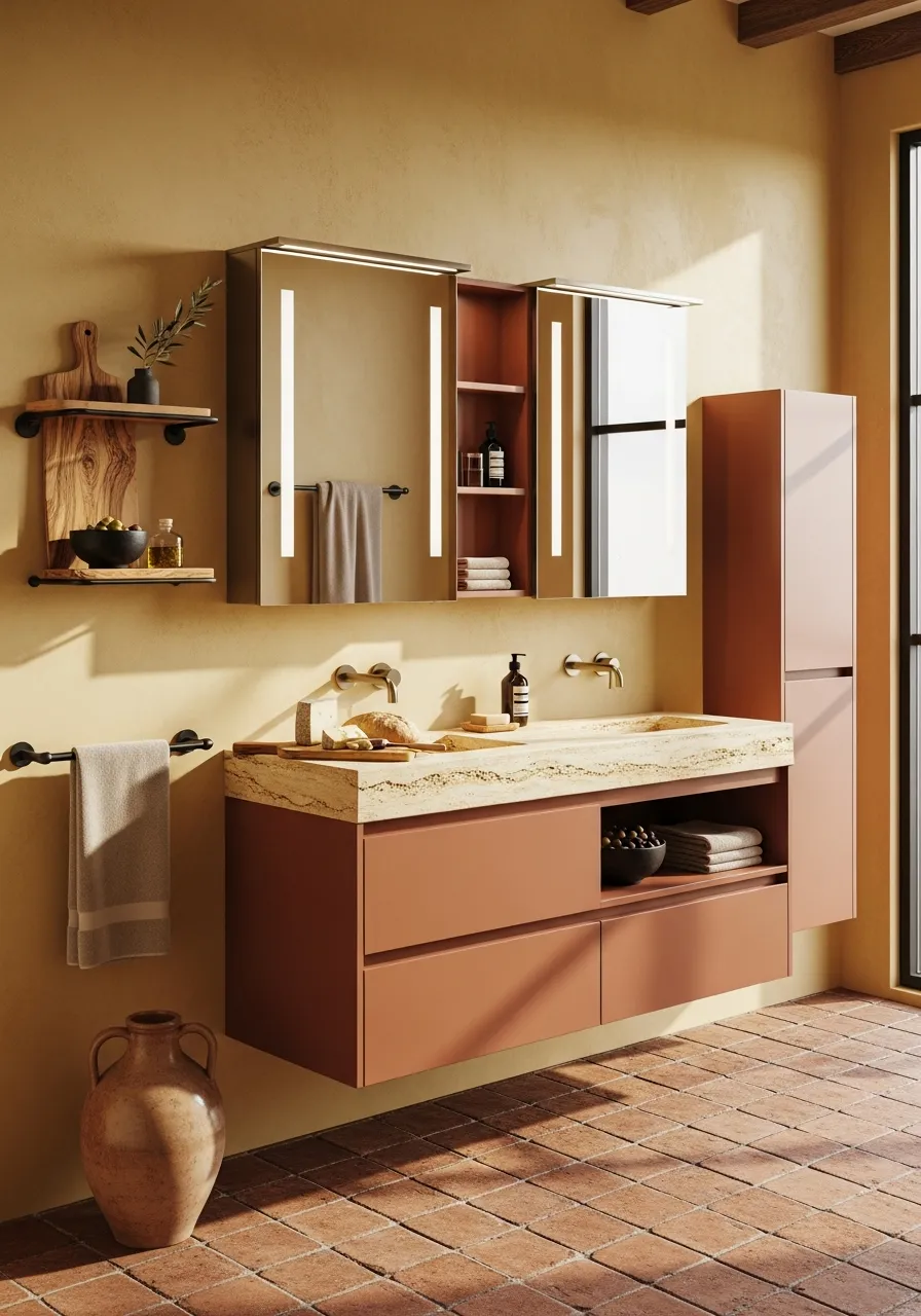 Fadior Acqua Vanity Suite — 304 stainless steel bath and vanity system, front view
