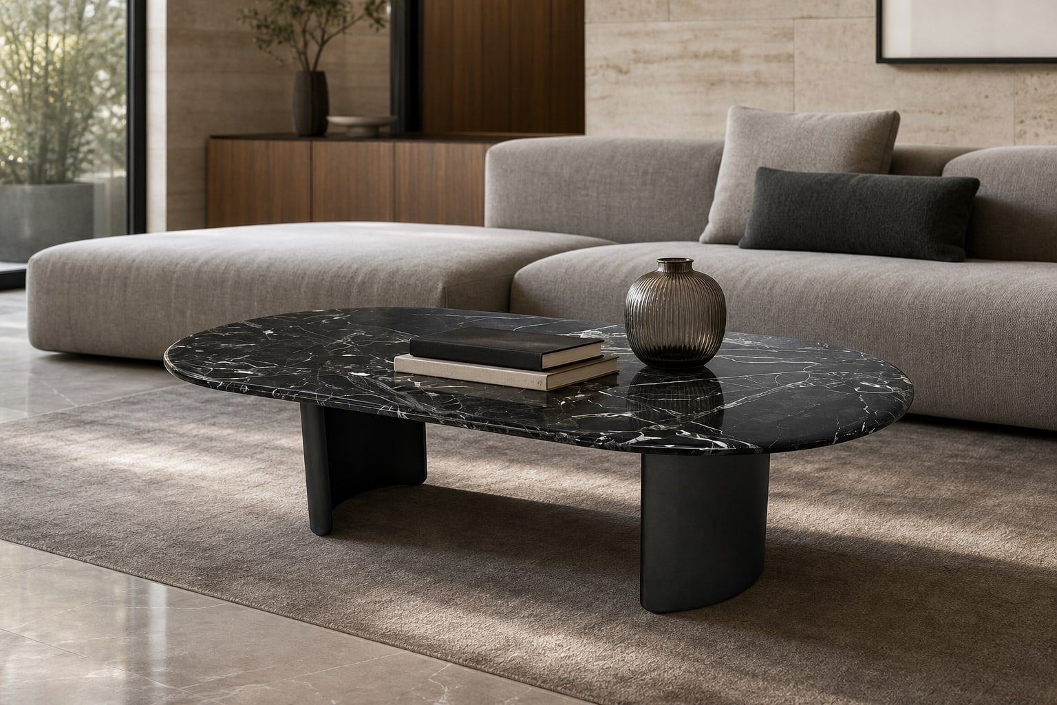 Oval Marble Coffee Table