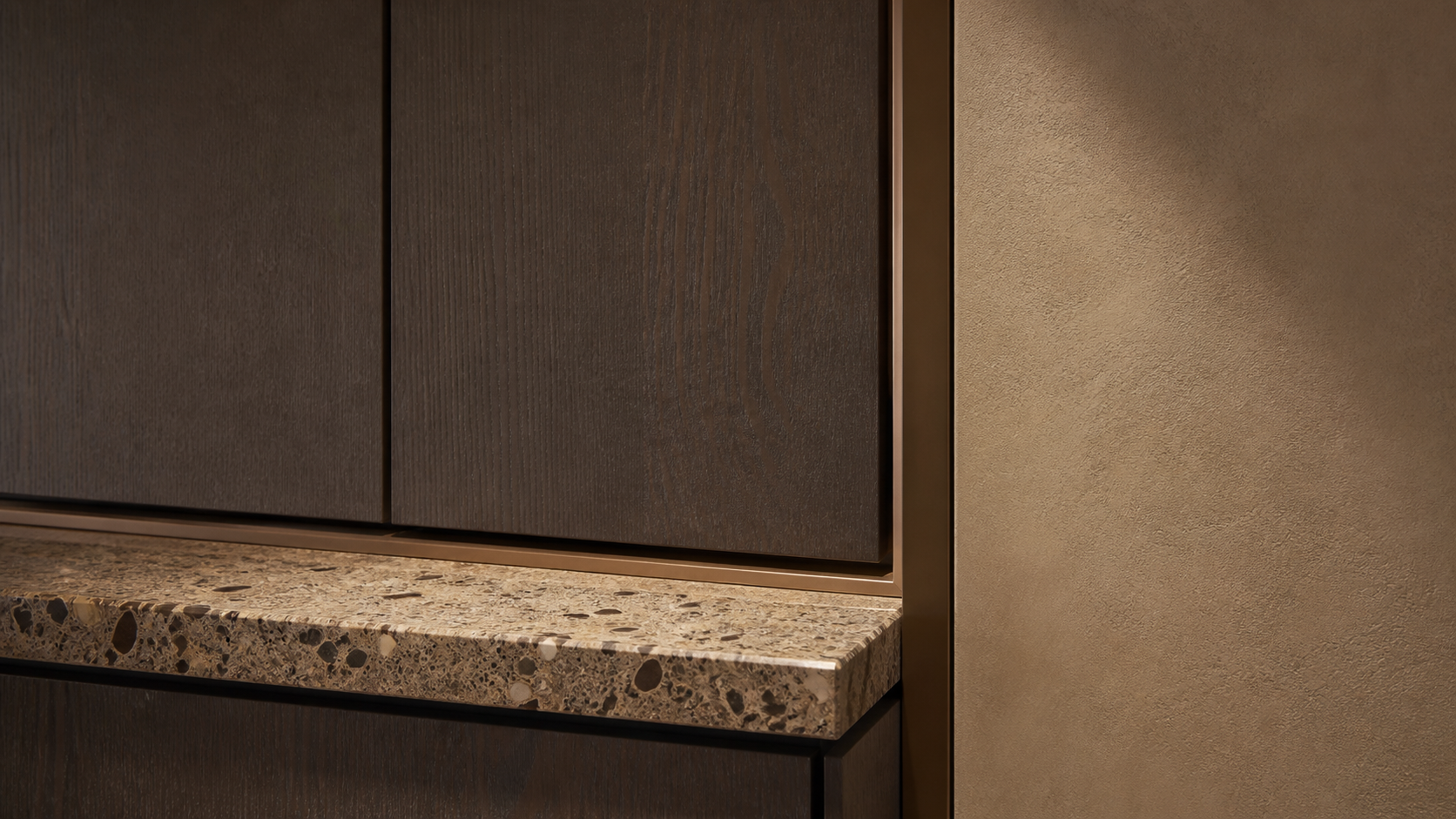 Fadior Continuum Kitchen with Threshold Plane Assembly — close-up of stainless steel finish and hardware detail