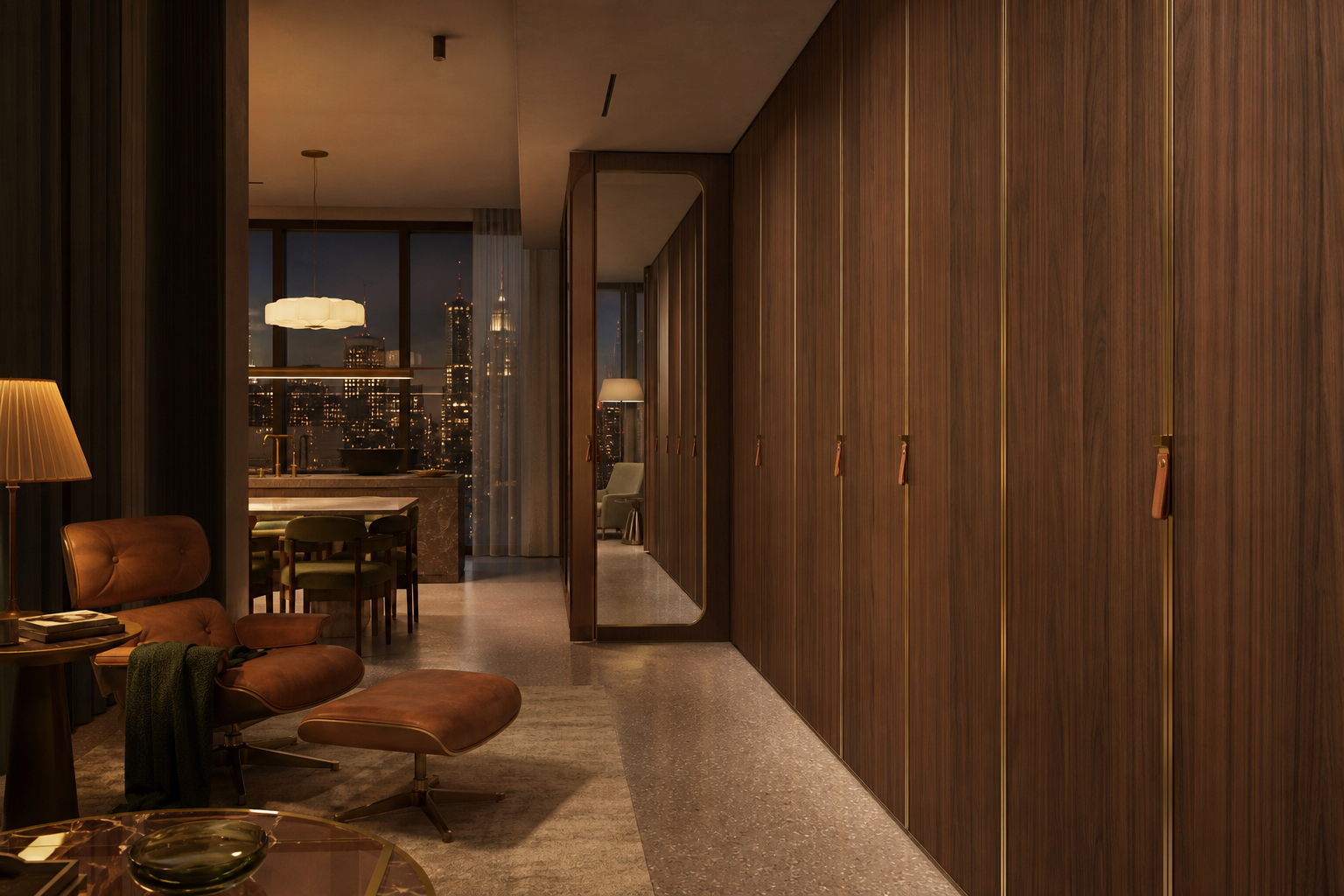 Fadior Resonance Flexible Panel Dressing Wall — interior room context showing cabinet integration