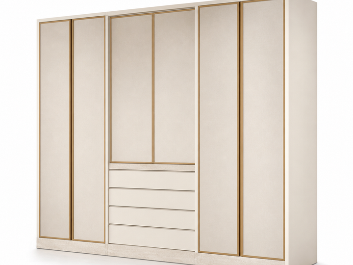 Fadior Lumiere Wardrobe Suite with Low-Glare Trousseau Lantern — 304 stainless steel wardrobe system, front view