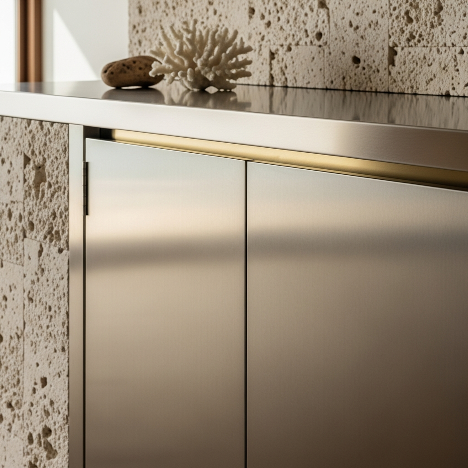 Fadior Maldives Overwater Resort — close-up of stainless steel finish and hardware detail