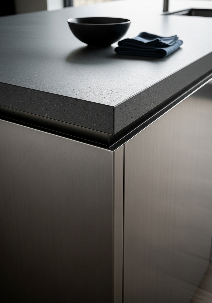 Fadior Abyss Kitchen Suite — close-up of stainless steel finish and hardware detail