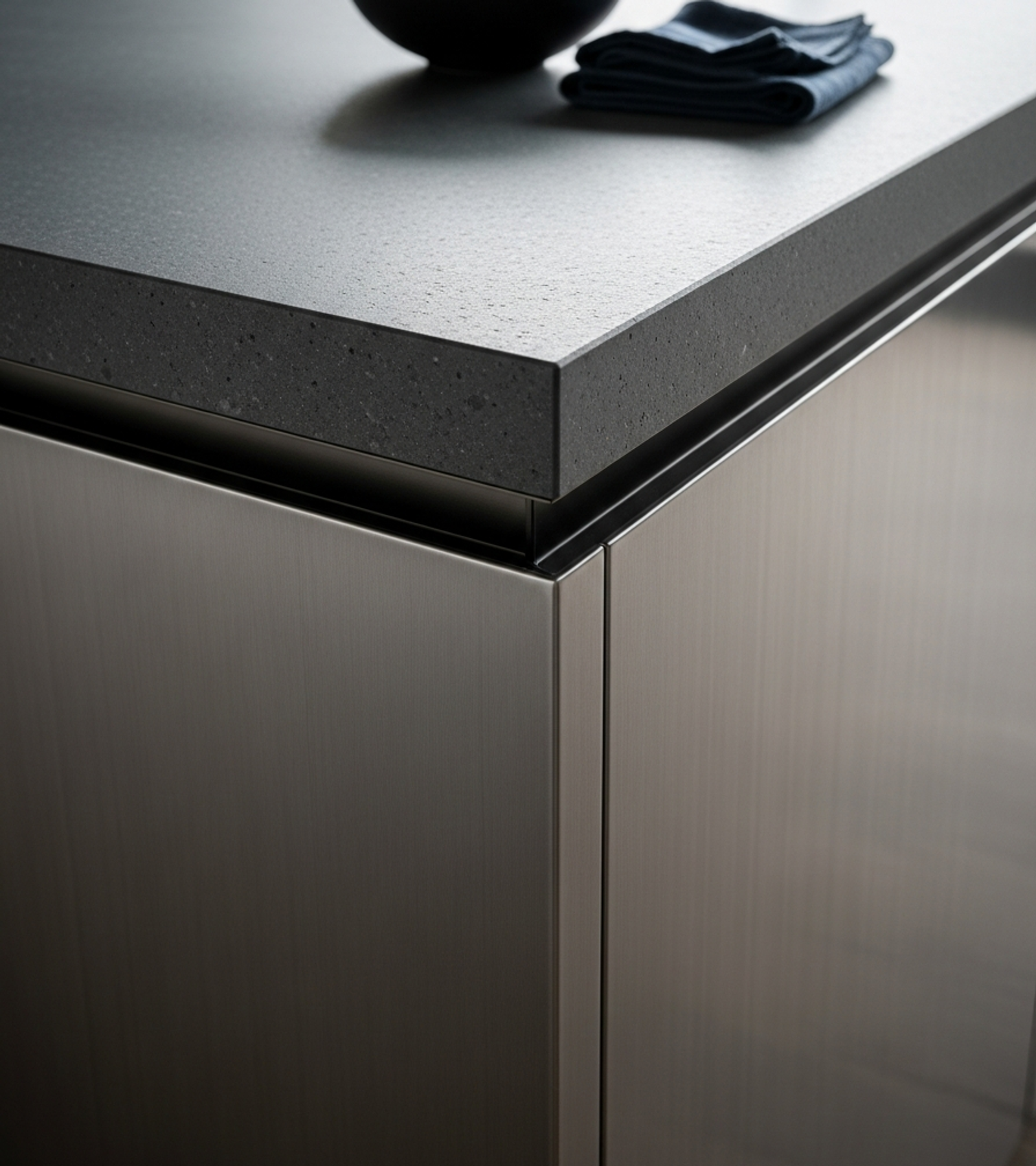 Fadior Abyss Kitchen Suite — close-up of stainless steel finish and hardware detail