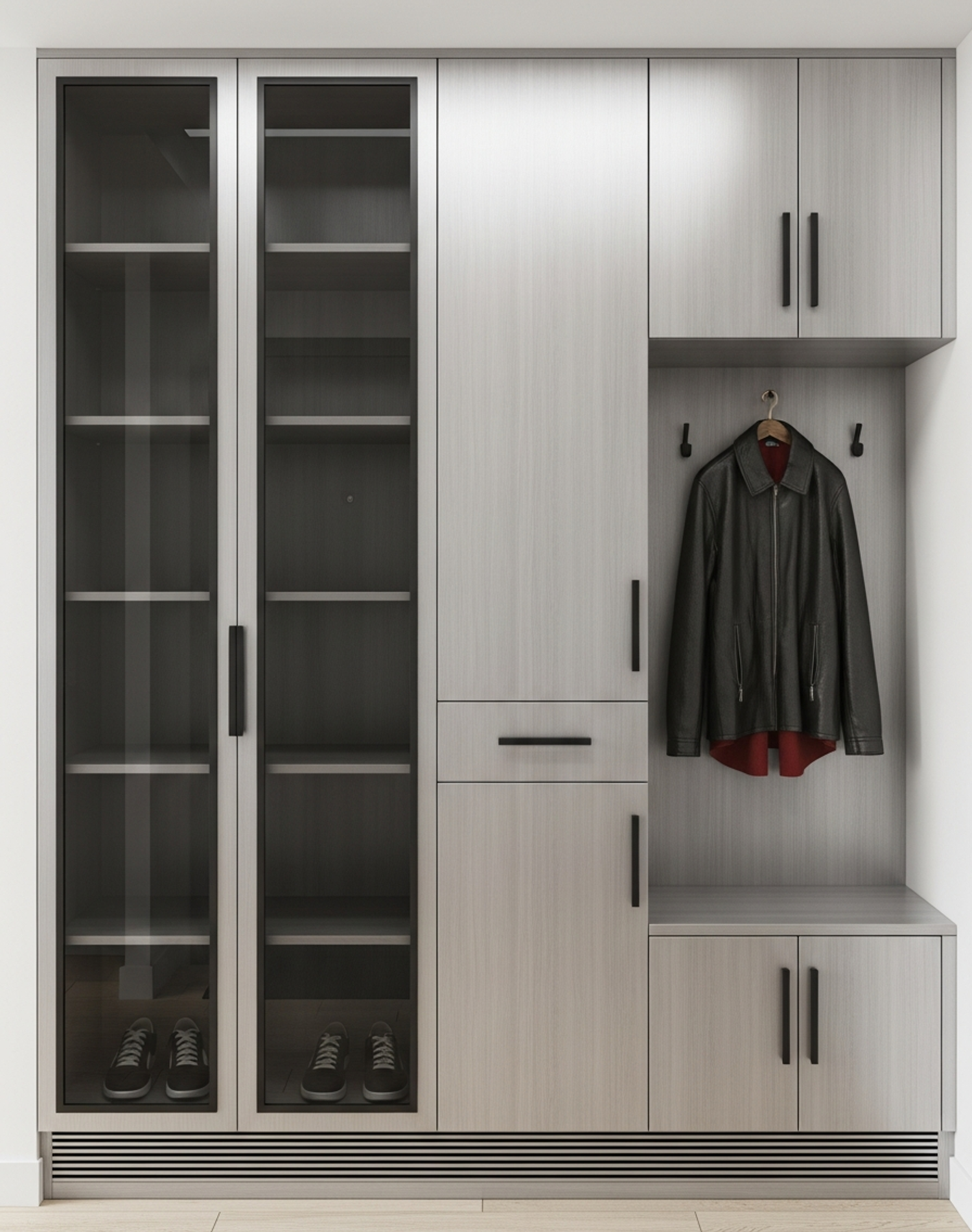 Fadior Archetype Entryway Suite — interior room context showing cabinet integration