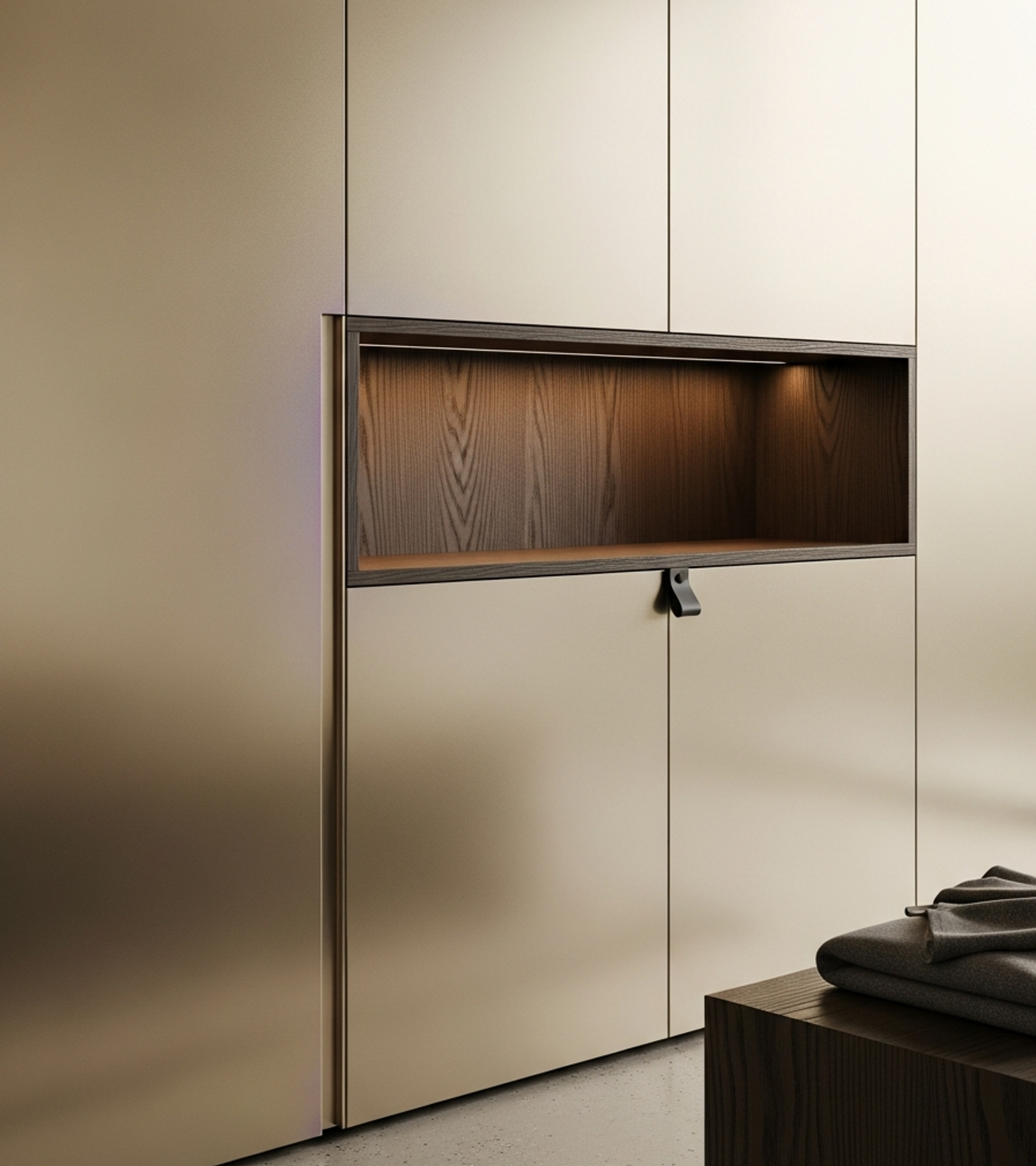 Fadior Brera Wardrobe Suite — close-up of stainless steel finish and hardware detail