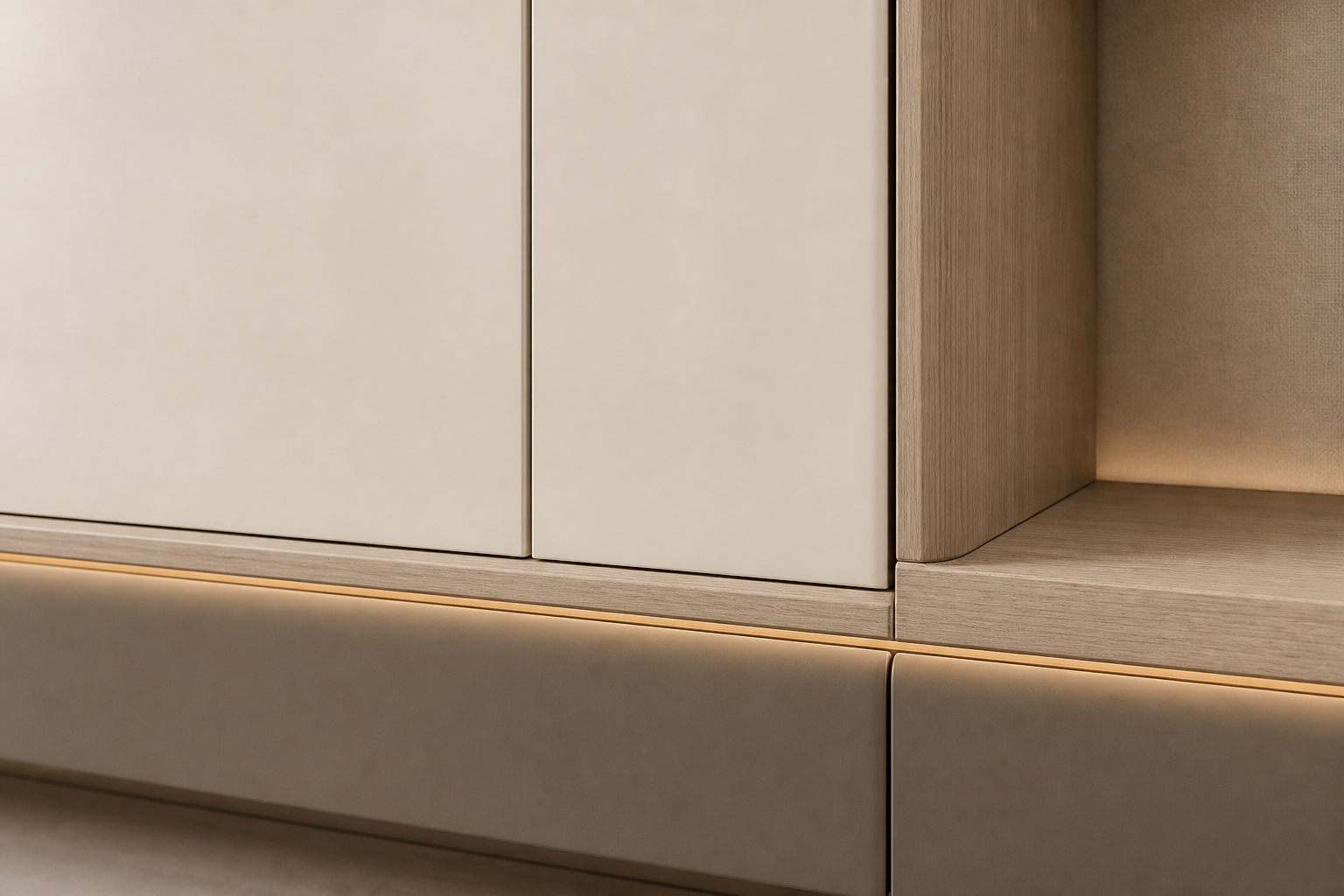 Fadior Voyage Wardrobe Suite with Harbor Bench Armoire — close-up of stainless steel finish and hardware detail