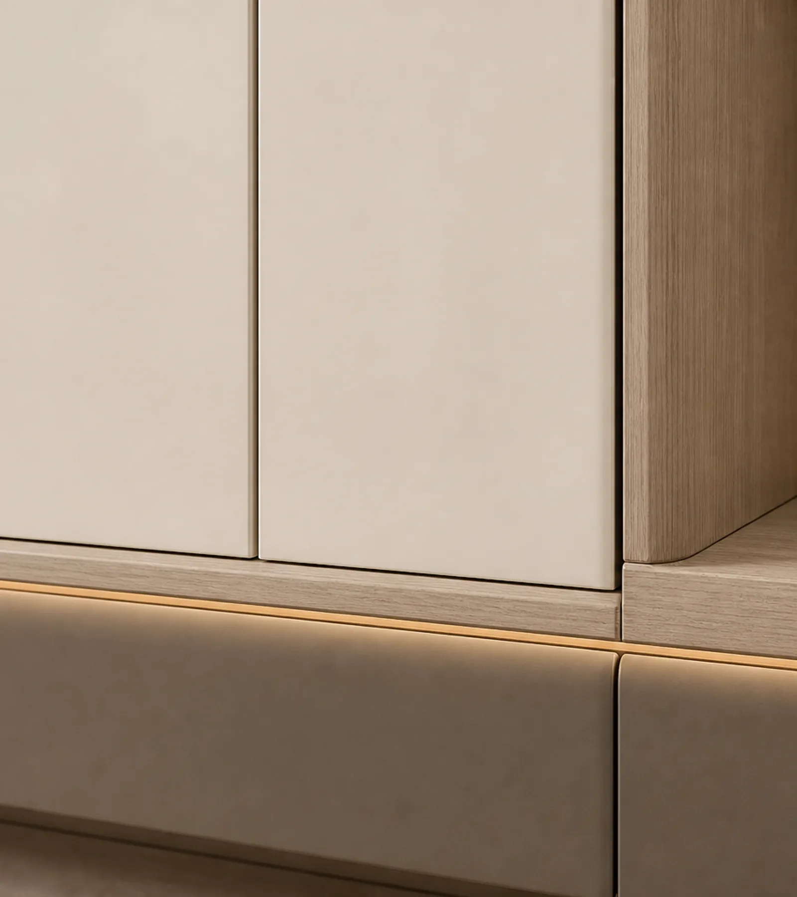 Fadior Voyage Wardrobe Suite with Harbor Bench Armoire — close-up of stainless steel finish and hardware detail