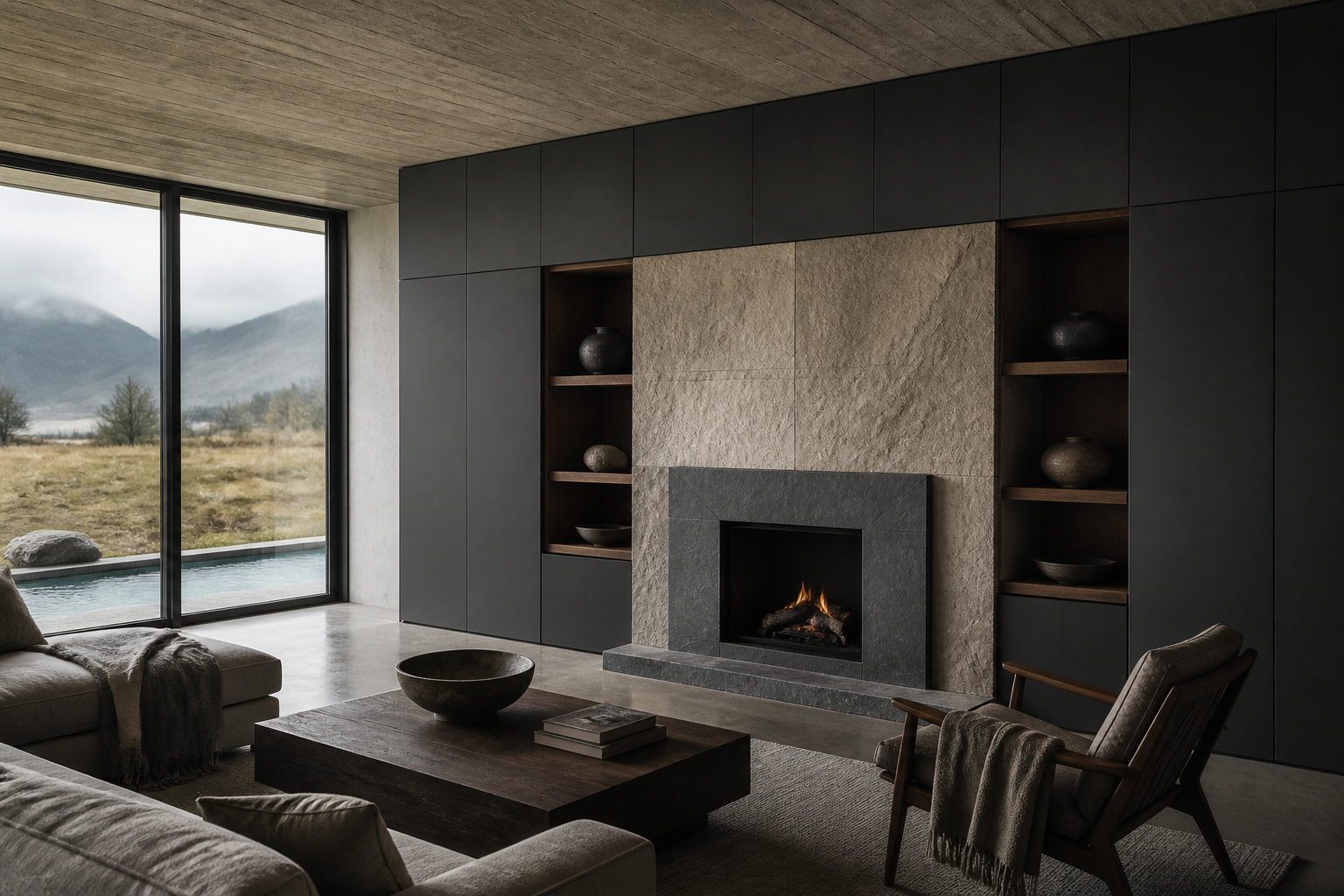Fadior Patina Living Room Suite with Azure Frame Fireside Gallery — lifestyle setting with natural light and residential