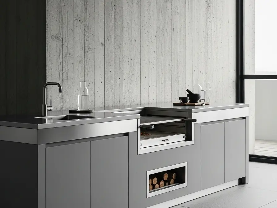 Fadior Vantage Outdoor Kitchen Suite - 304 stainless steel outdoor kitchen cabinetry with grill, sink, prep counter, weather-ready storage, and open-air use