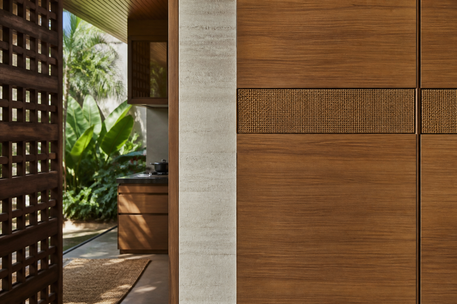 Fadior Terrazzo Wall Panel Suite with Precision Island Sightline — close-up of stainless steel finish and hardware detail