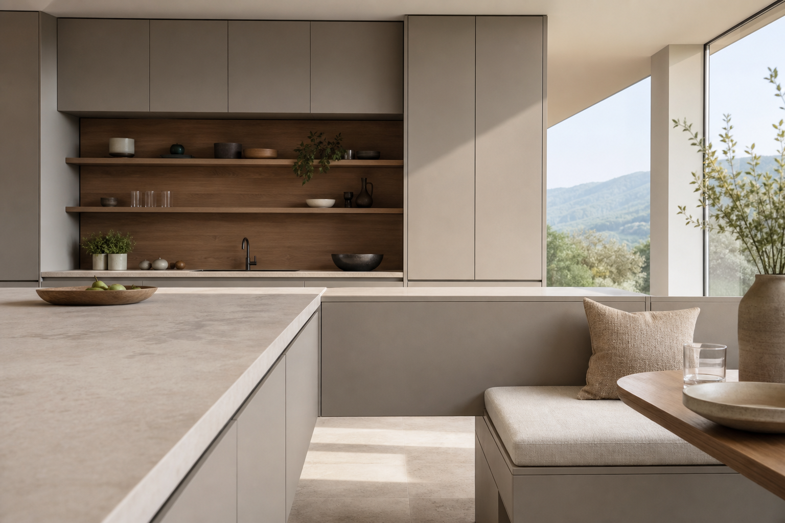 Fadior Pavilion Kitchen Suite with Panel-Less Service Threshold — lifestyle setting with natural light and residential