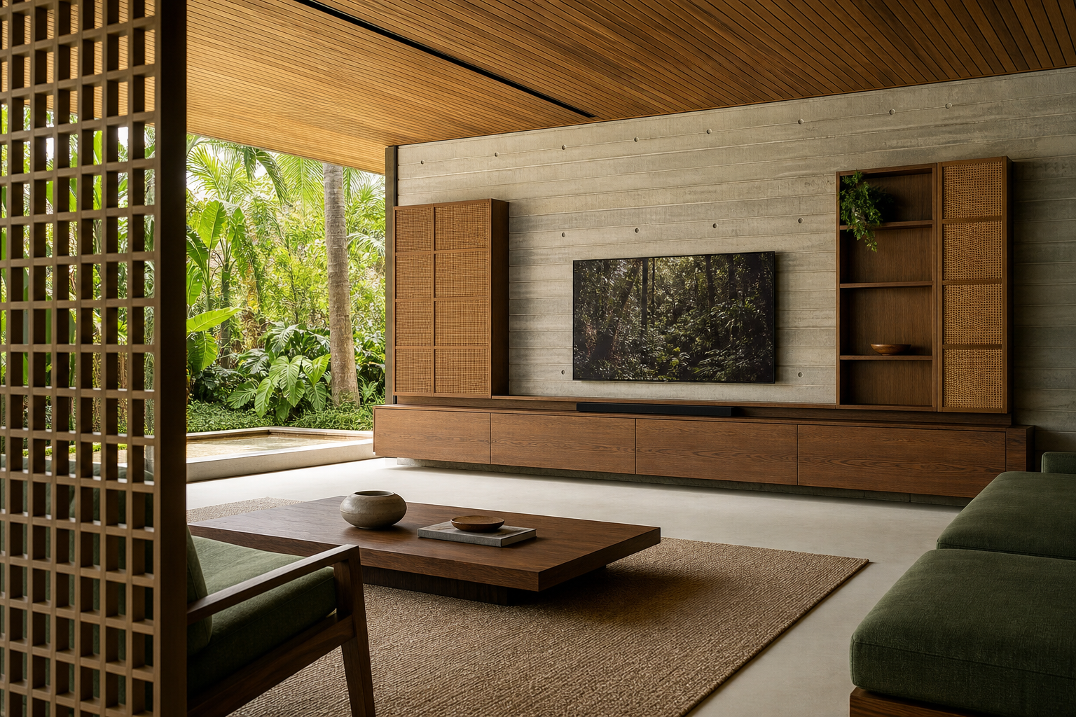Fadior Galleria Living Room Suite with Suspended Listening Rail — 304 stainless steel living room system, front view