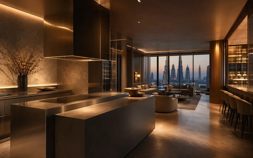 Hotel Dubai Downtown — proyecto Fadior con mobiliario en acero inoxidable 304