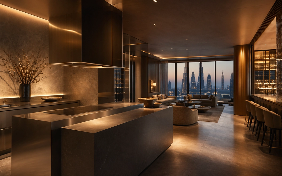 Fadior Dubai Downtown Hotel — 304 stainless steel kitchen system, architectural view