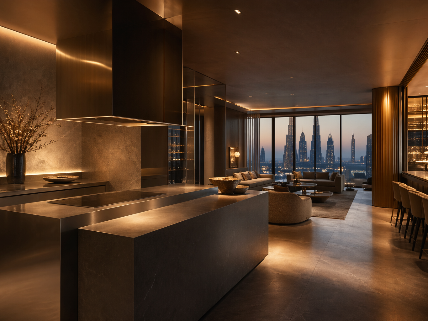 Fadior Dubai Downtown Hotel — 304 stainless steel kitchen system, architectural view