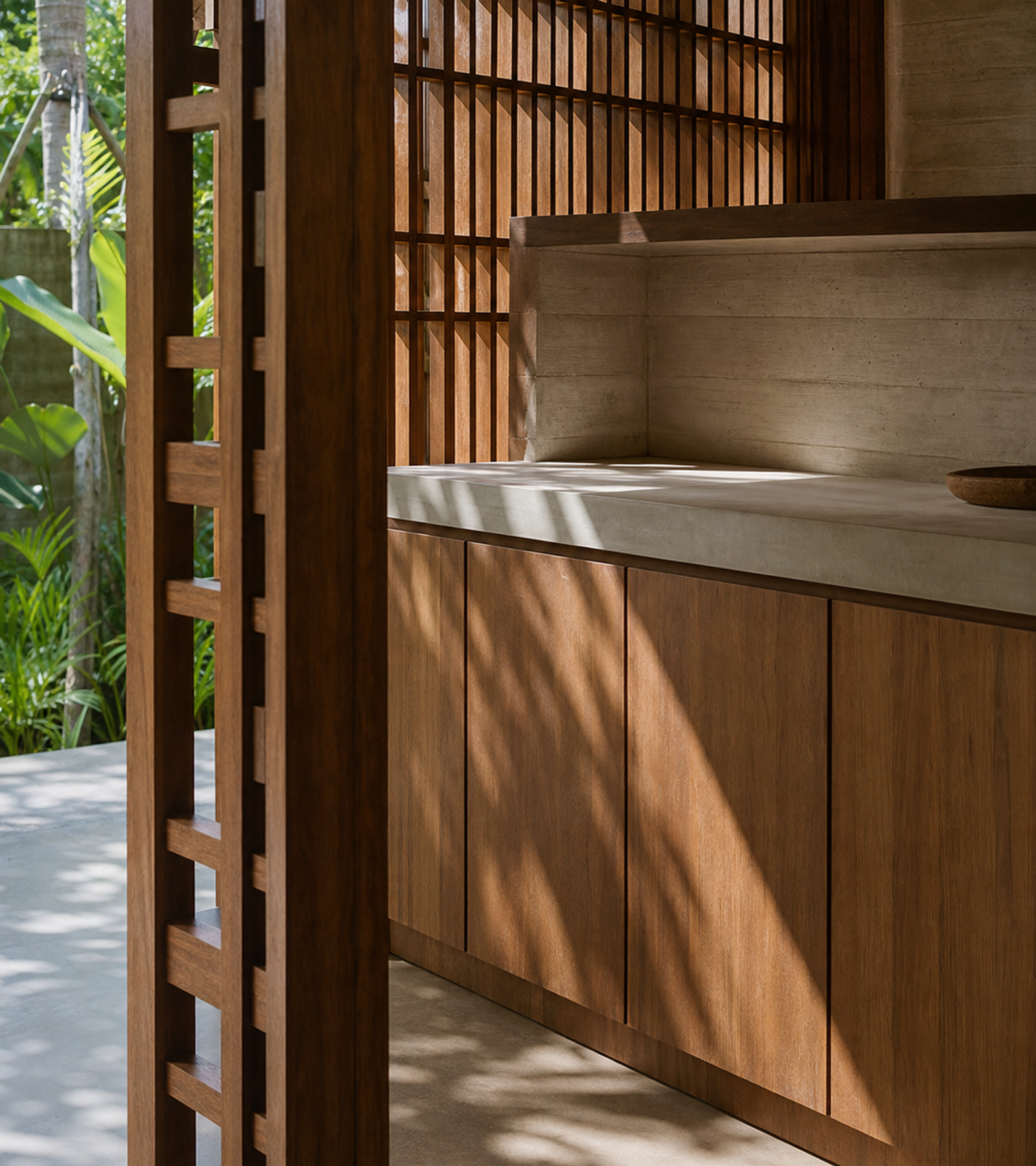 Fadior Solace Kitchen Suite with Skylit Baking Counter Run — close-up of stainless steel finish and hardware detail