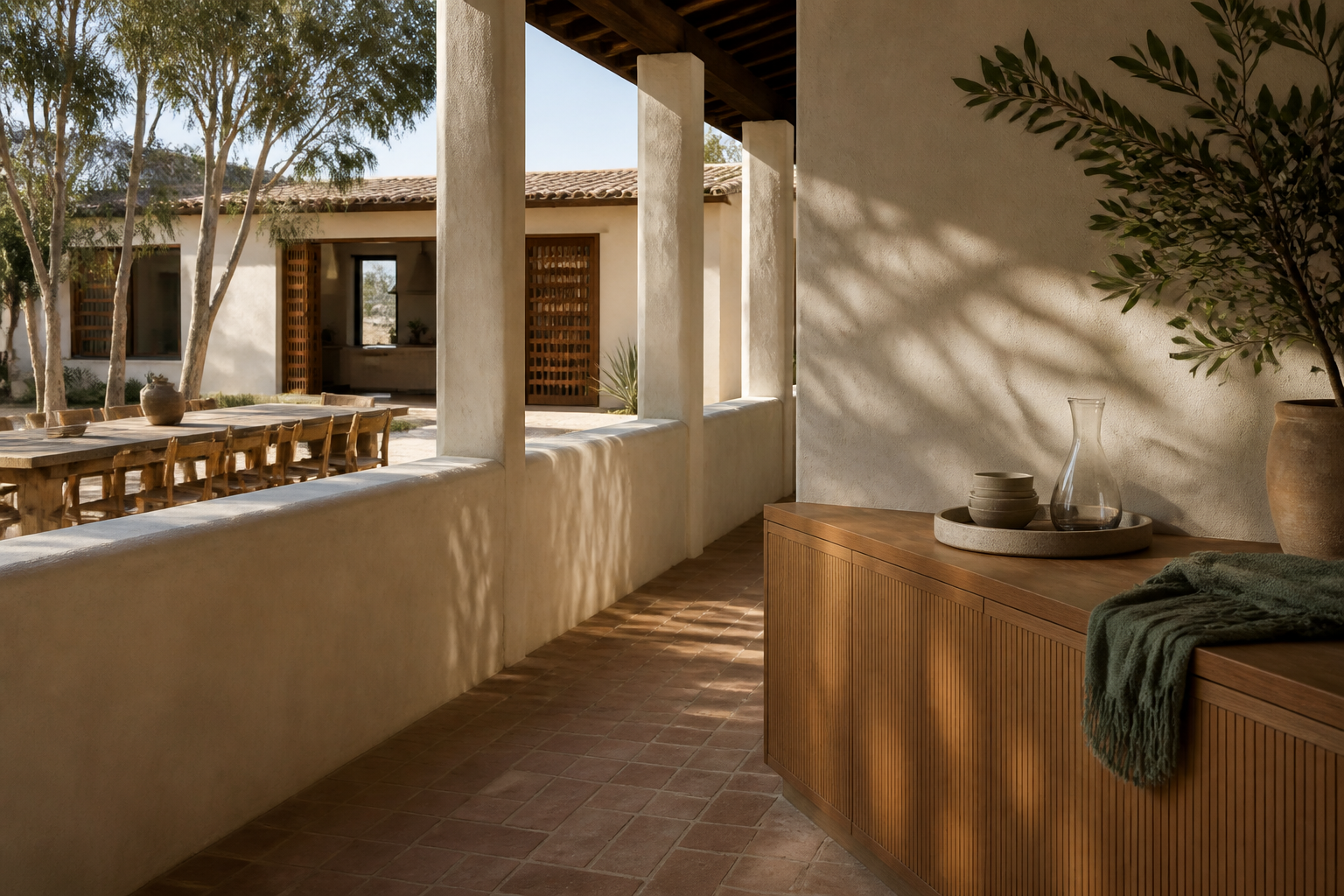 Fadior Dusk Sunset Gathering Ledge — lifestyle setting with natural light and residential styling