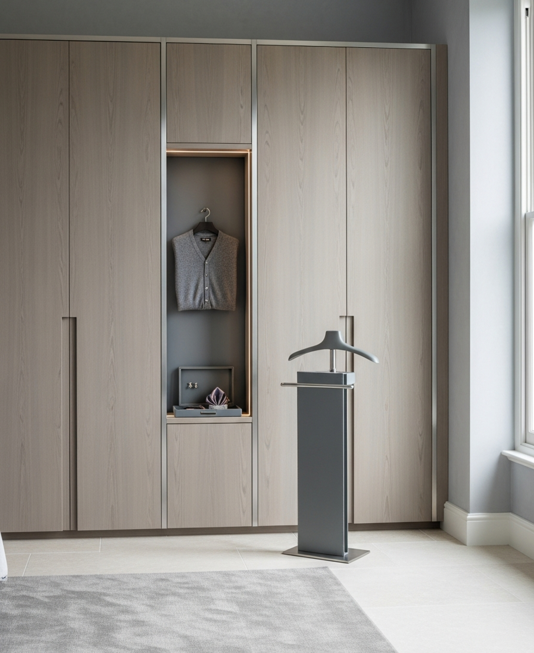 Fadior Brera Wardrobe Suite — 304 stainless steel wardrobe system, front view
