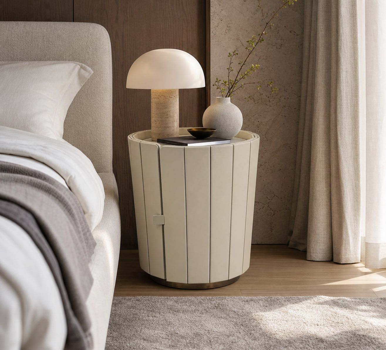 Nightstand styled in a FADIOR HOME interior setting