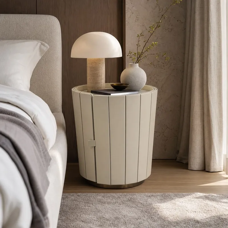 Titanium-Finish Stainless Steel Nightstand