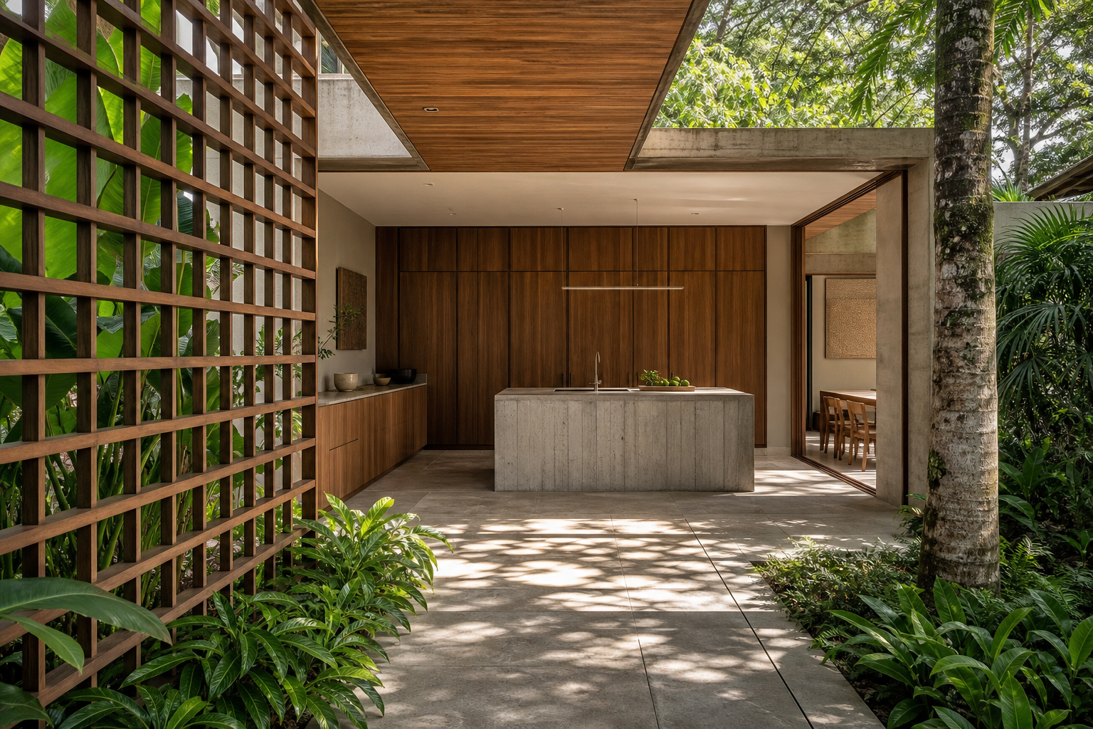Fadior Dream Home Kitchen Suite with Sunlit Prep Courtyard — interior room context showing cabinet integration