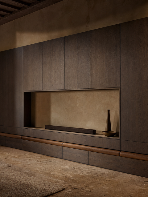 Fadior Zenith Living Room Suite with Pivot Gallery Sound Bar — 304 stainless steel living room system, front view