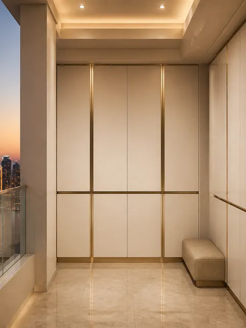 Fadior Cannes Balcony Suite with Parapet Service Gallery — 304 stainless steel balcony system, front view