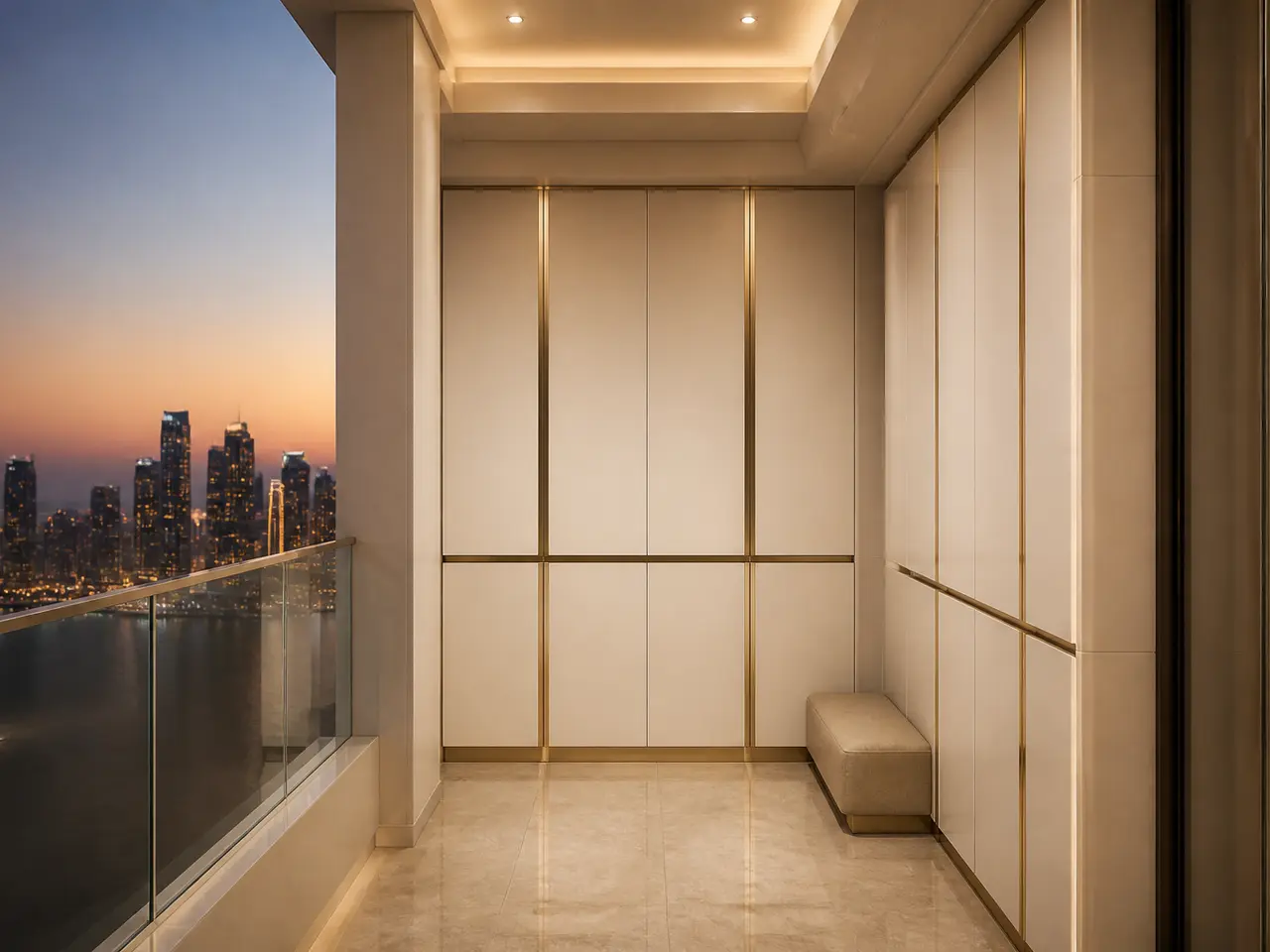 Fadior Cannes Balcony Suite with Parapet Service Gallery — 304 stainless steel balcony system, front view