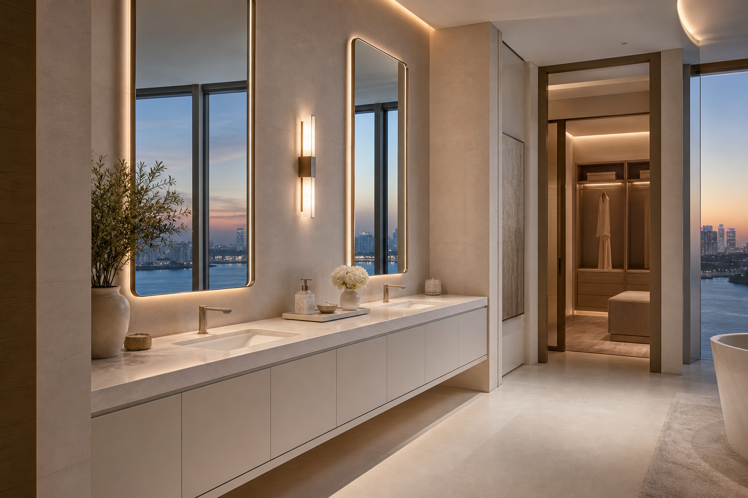Fadior Ethereal Harbor Dual Basin Gallery | 304 Stainless Steel | FADIOR HOME — interior room context showing cabinet