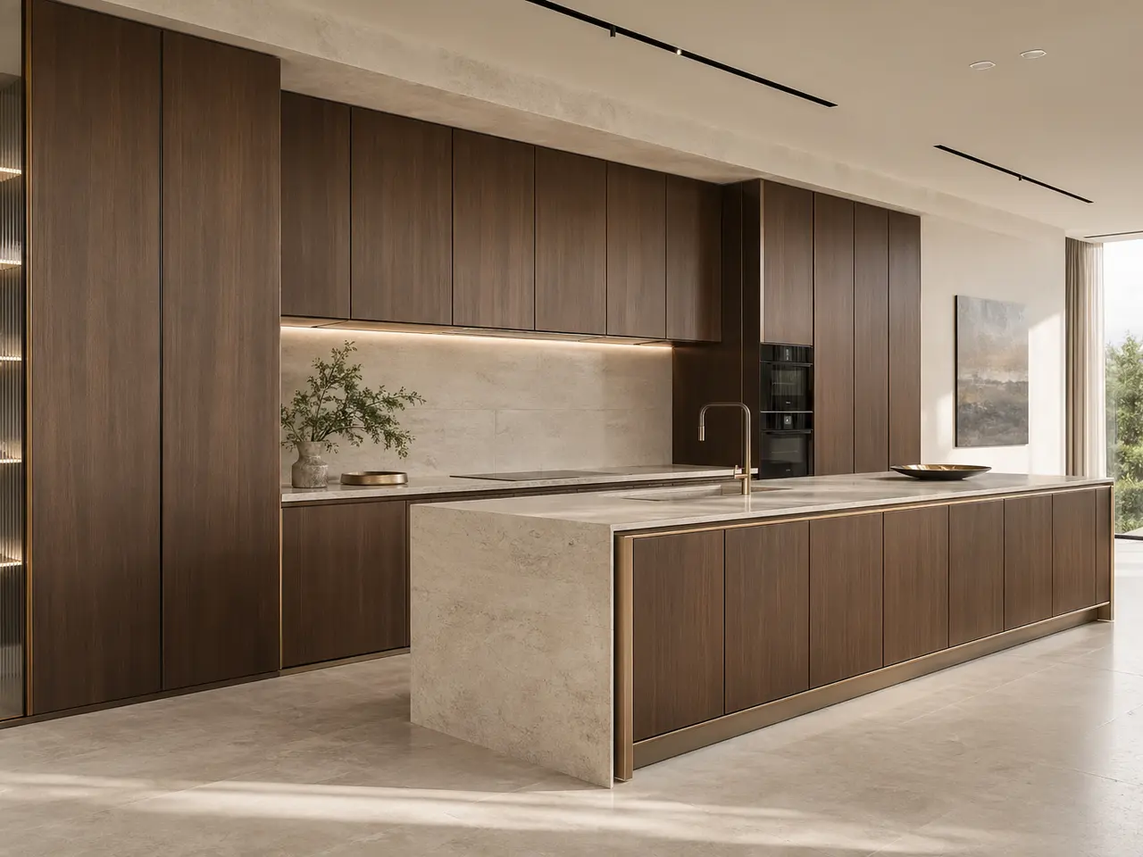 Fadior Continuum Kitchen Suite with Bronze Rift Island Gallery - custom 304 stainless steel kitchen cabinetry with residential finishes, storage planning, and daily workflow