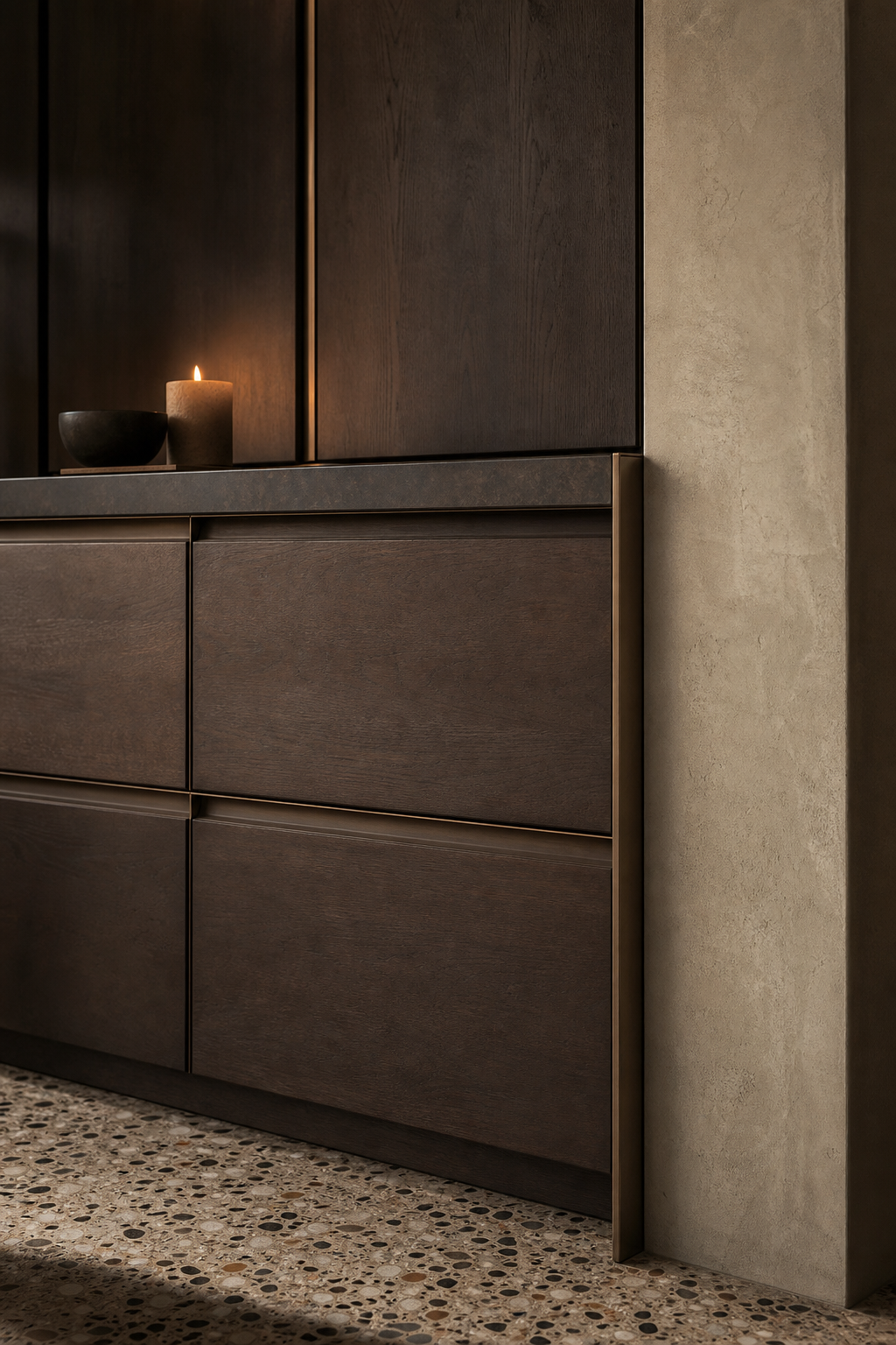 Fadior Meridian Kitchen Suite with Shower Sphere Prep Sanctuary — close-up of stainless steel finish and hardware detail