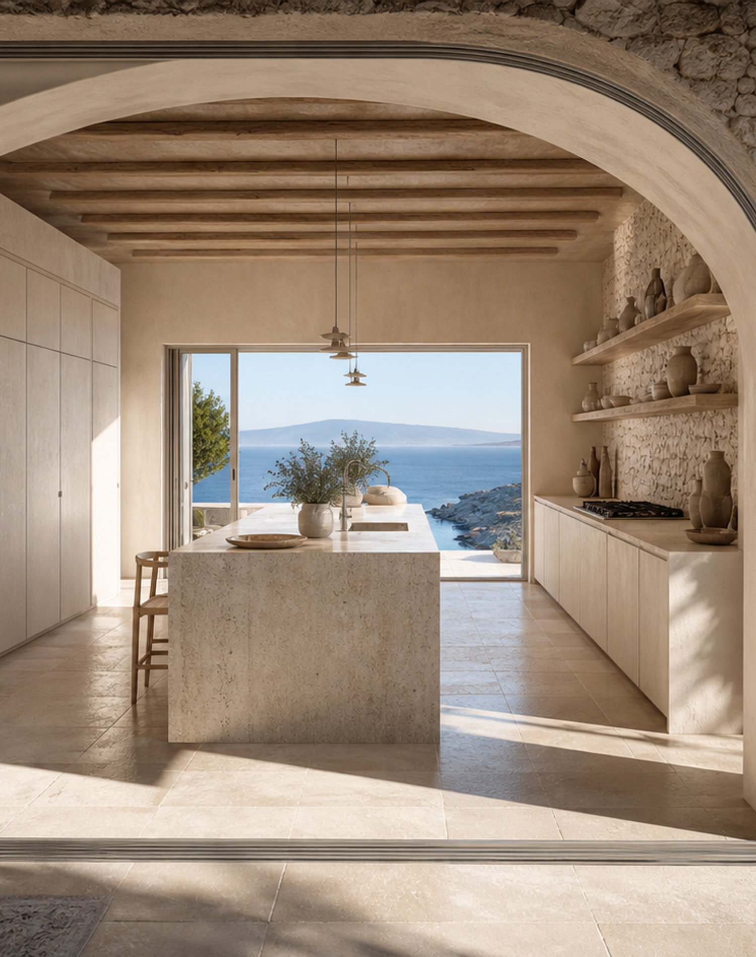 Fadior Meridian Kitchen Suite with Flexible Aluminum Kitchen Wall — interior room context showing cabinet integration