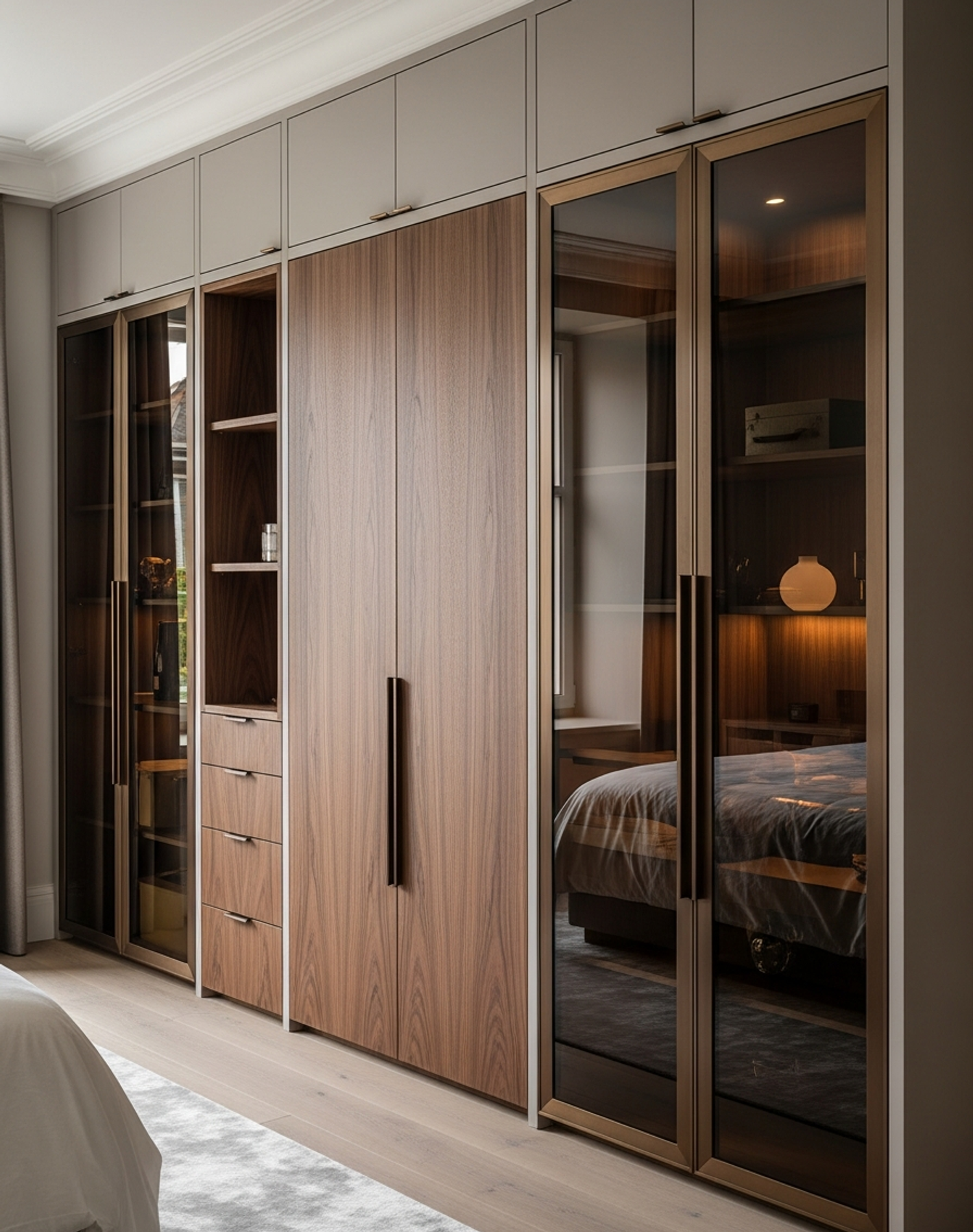 Fadior Essence Media Console — interior room context showing cabinet integration