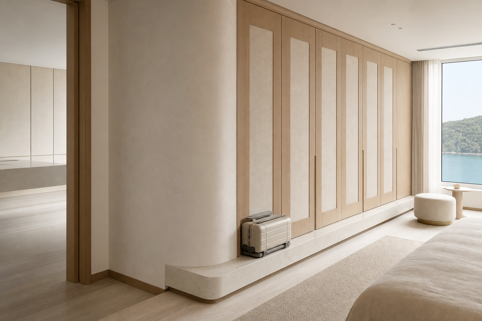 Suite de Armario Voyage con Galería de Equipaje de Cuarzo perspectiva interior