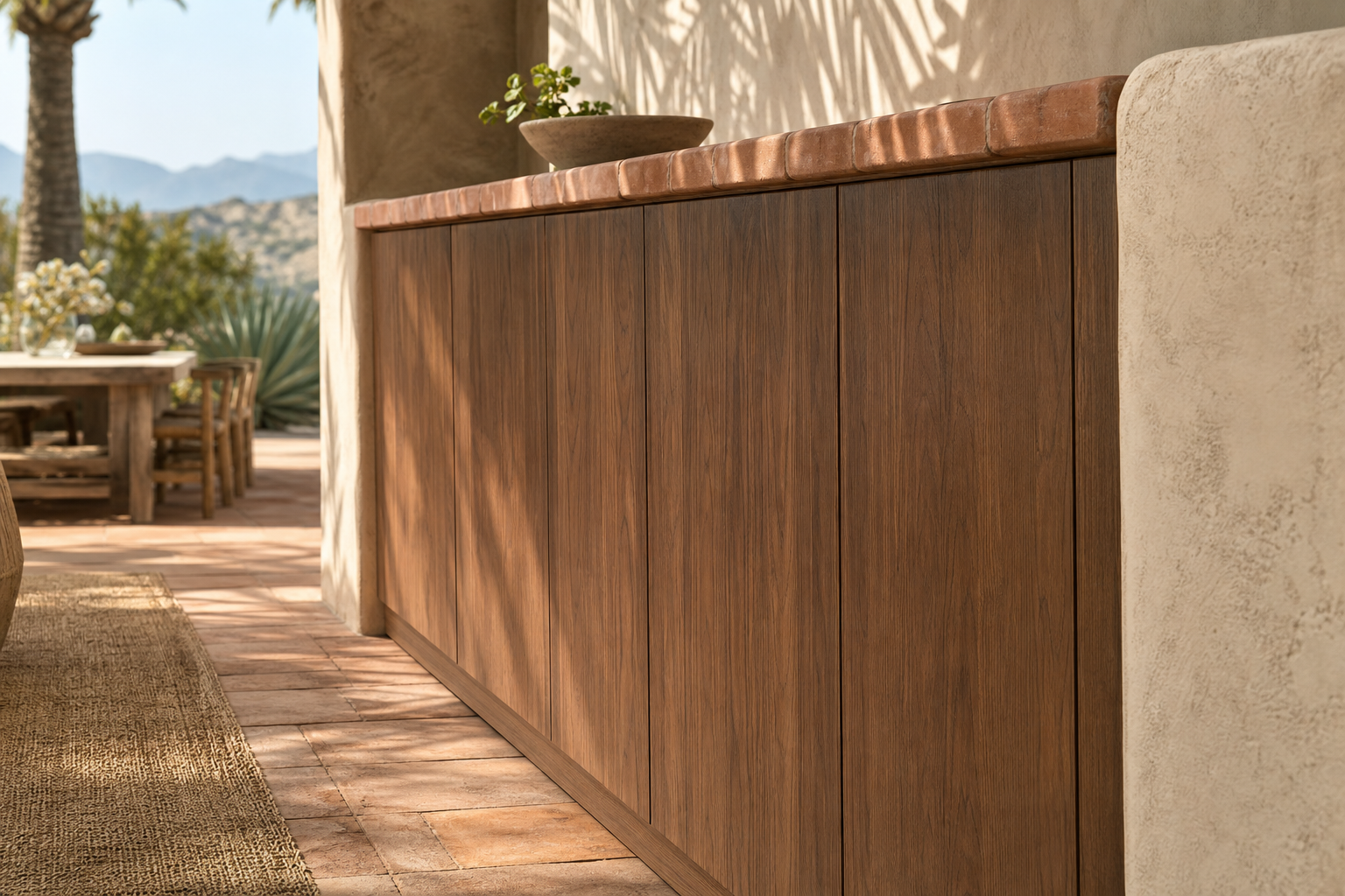 Soleil Balcony Suite con Grohe Rinse Rail Balcony acabado y detalle