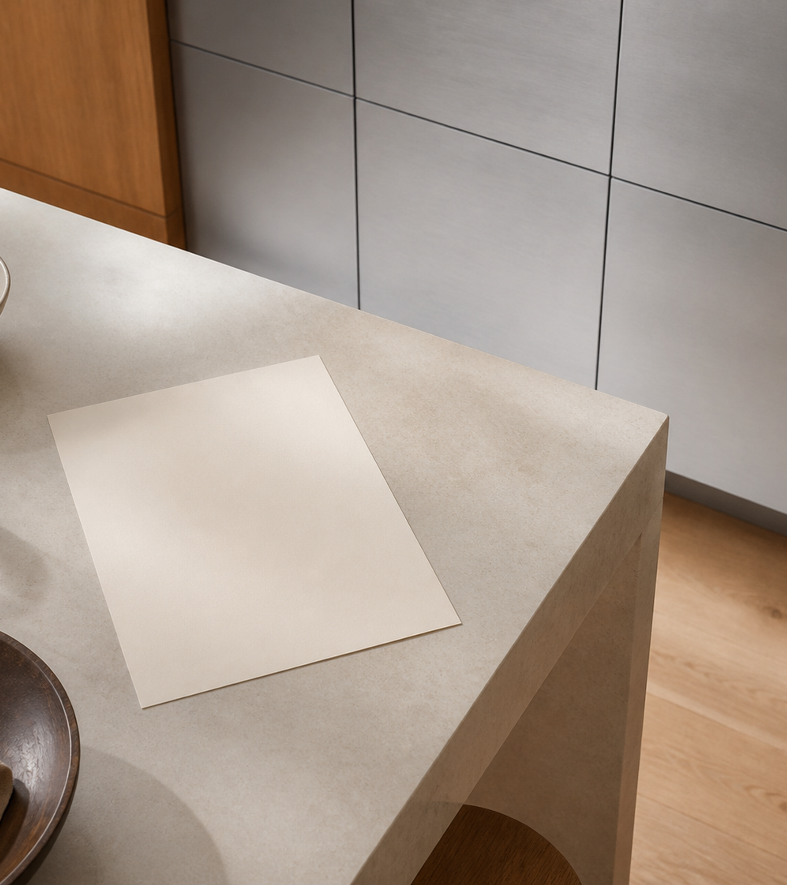 Fadior Silkstone Kitchen Suite with Apron Island Axis — close-up of stainless steel finish and hardware detail