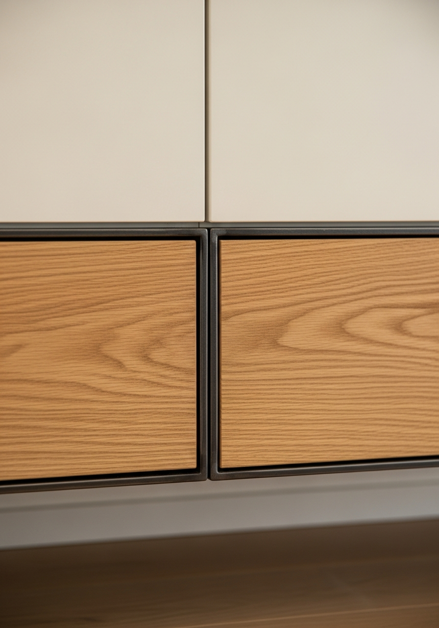 Fadior Patina Living Room Suite — close-up of stainless steel finish and hardware detail