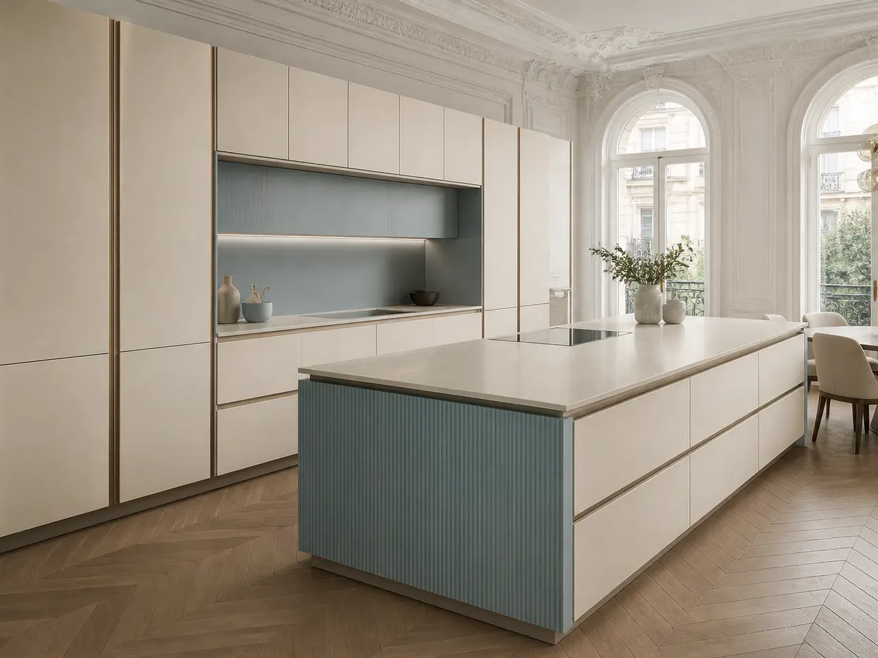 Fadior Riviera Desert Climate Service Core — 304 stainless steel kitchen system, front view