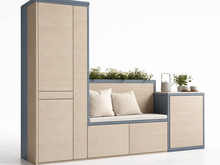 Fadior Soleil Balcony Suite with Folding Citrus Tea Bar — 304 stainless steel balcony system, front view